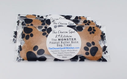 MONSTER Peanut Butter Bone 🦴 Handmade Organic Dog Treat