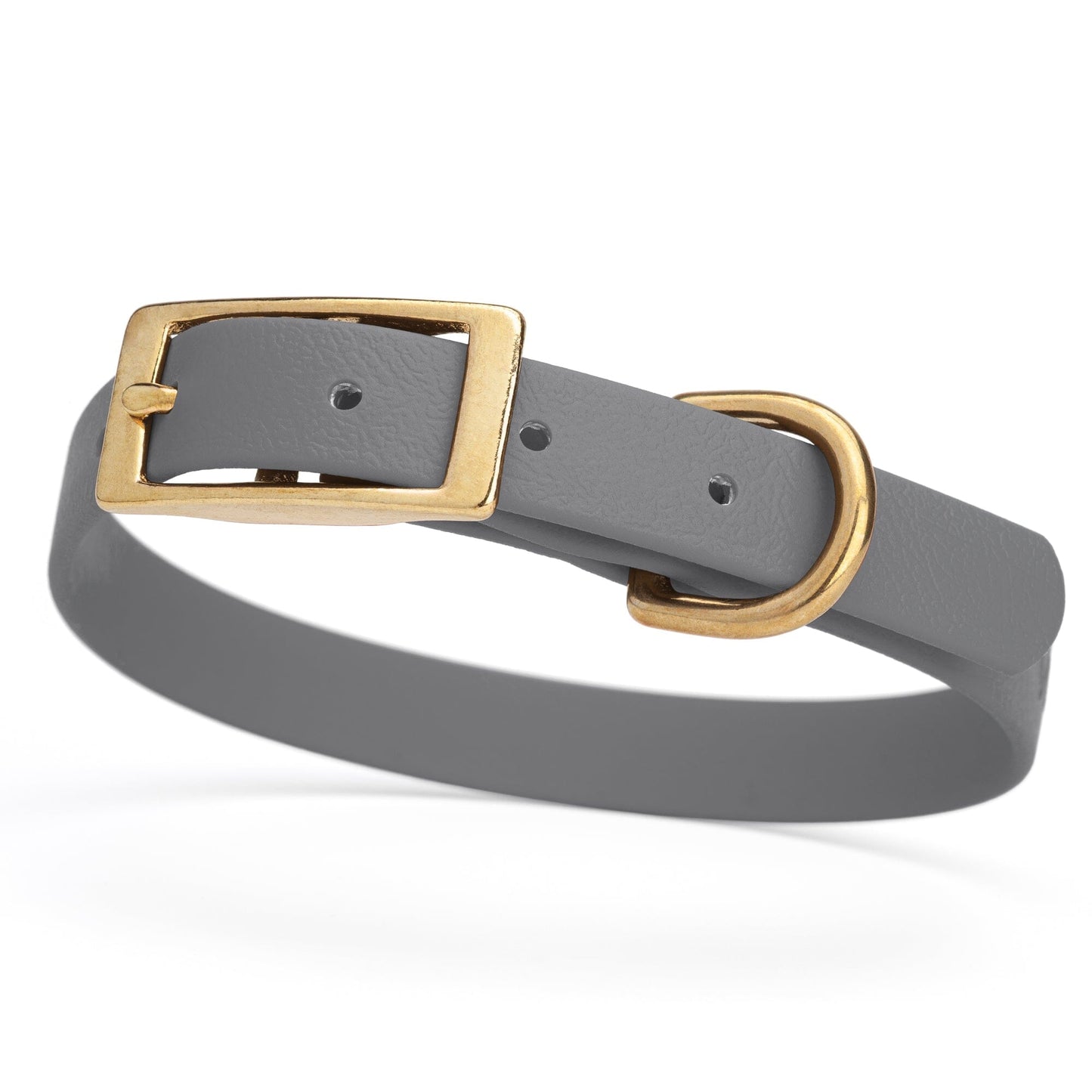 BioThane Waterproof Dog Collar - XS: L 12"-15" x W 5/8" - Black OR Brass Hardware