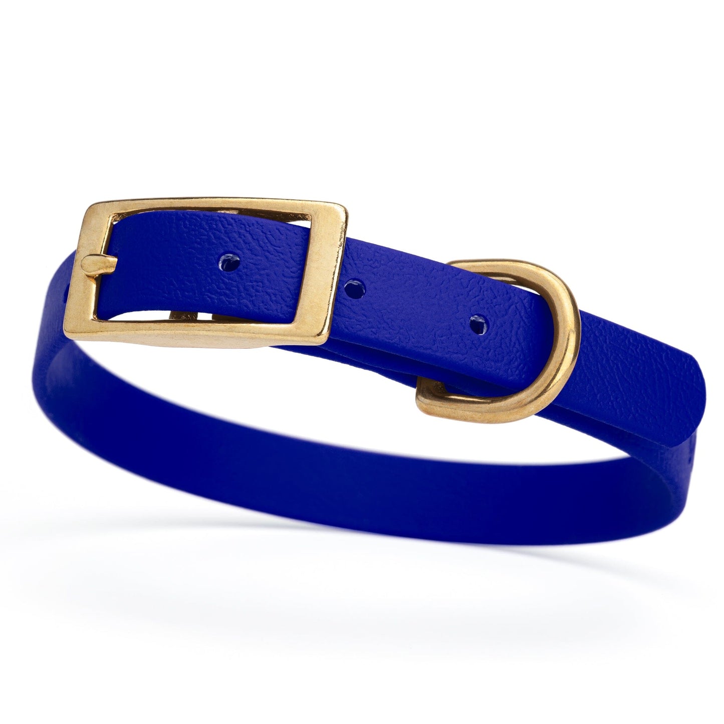 BioThane Waterproof Dog Collar - XS: L 12"-15" x W 5/8" - Black OR Brass Hardware