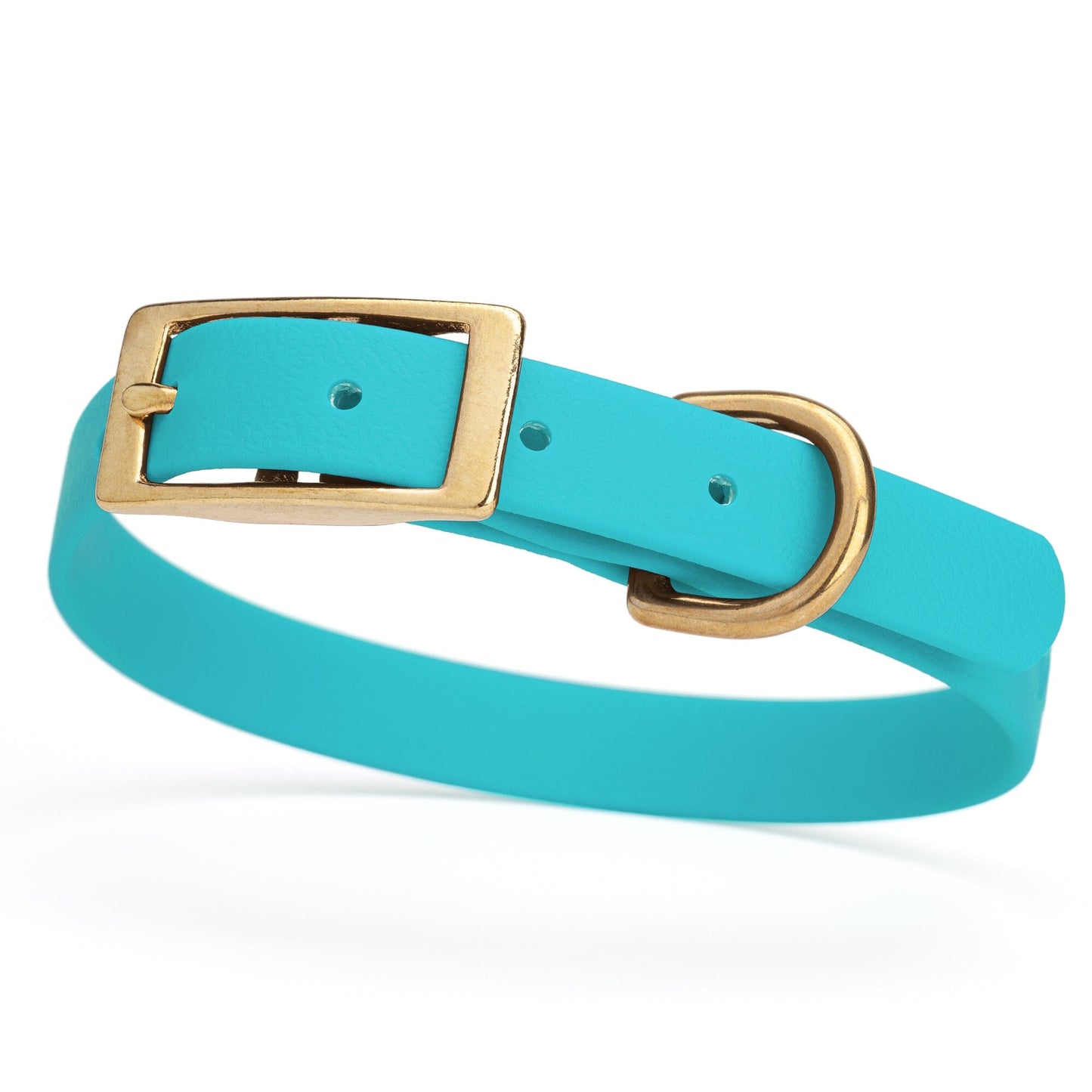 BioThane Waterproof Dog Collar - XS: L 12"-15" x W 5/8" - Black OR Brass Hardware