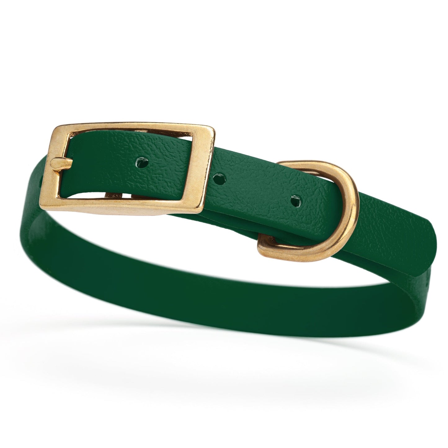 BioThane Waterproof Dog Collar - XS: L 12"-15" x W 5/8" - Black OR Brass Hardware