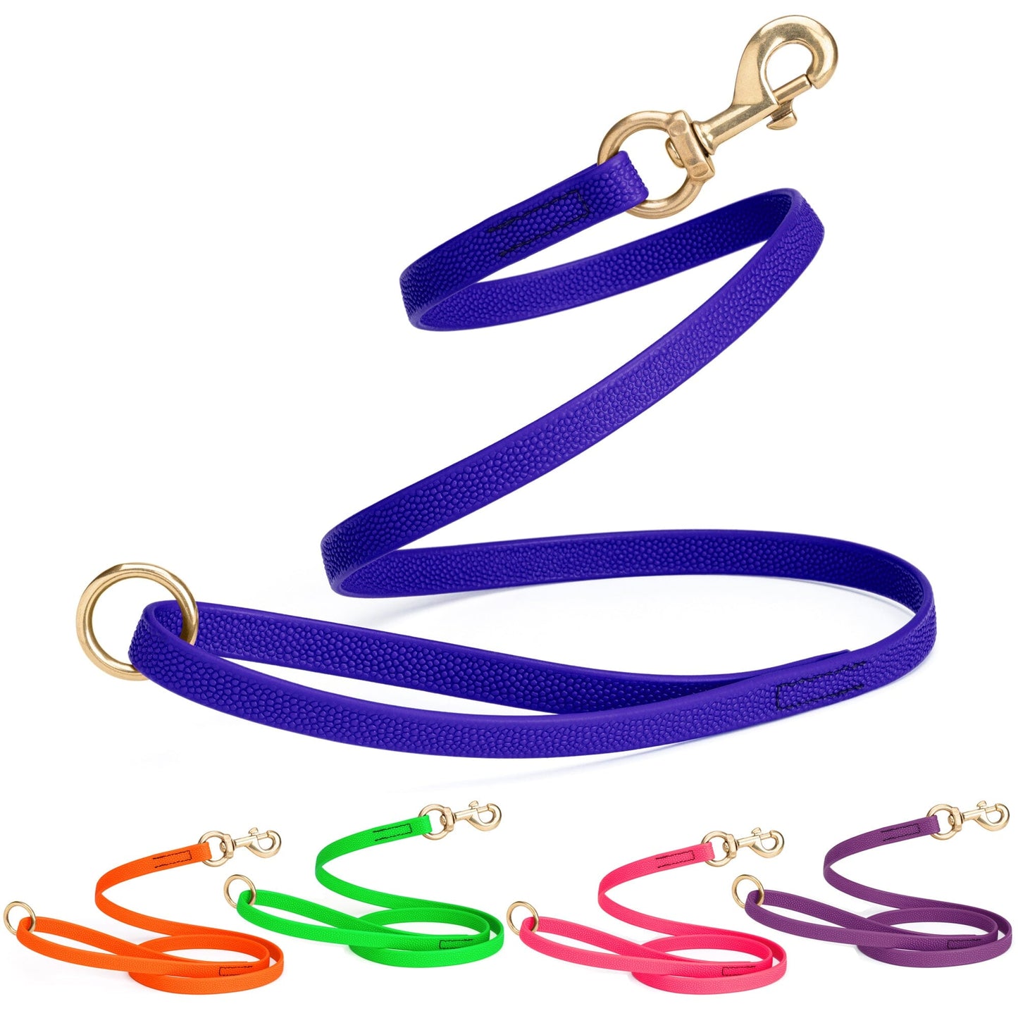 Viper Pebble Emboss BioThane Dog Leash with Solid Brass Hardware