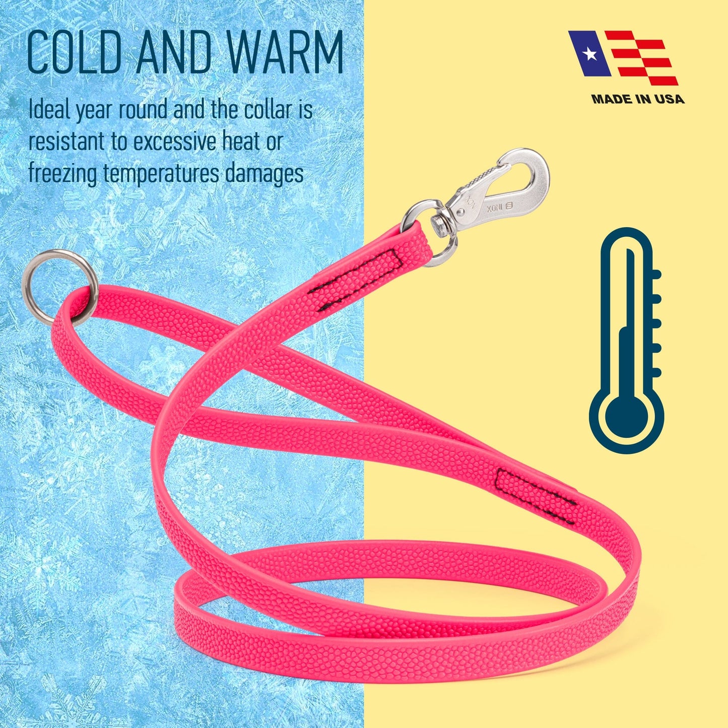 Viper Pebble Emboss Biothane Dog Leash with SPRENGER Stainless Steel Hook