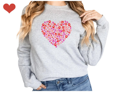 Valentine Paw Heart Dog Lover Sweatshirt Hunter K9