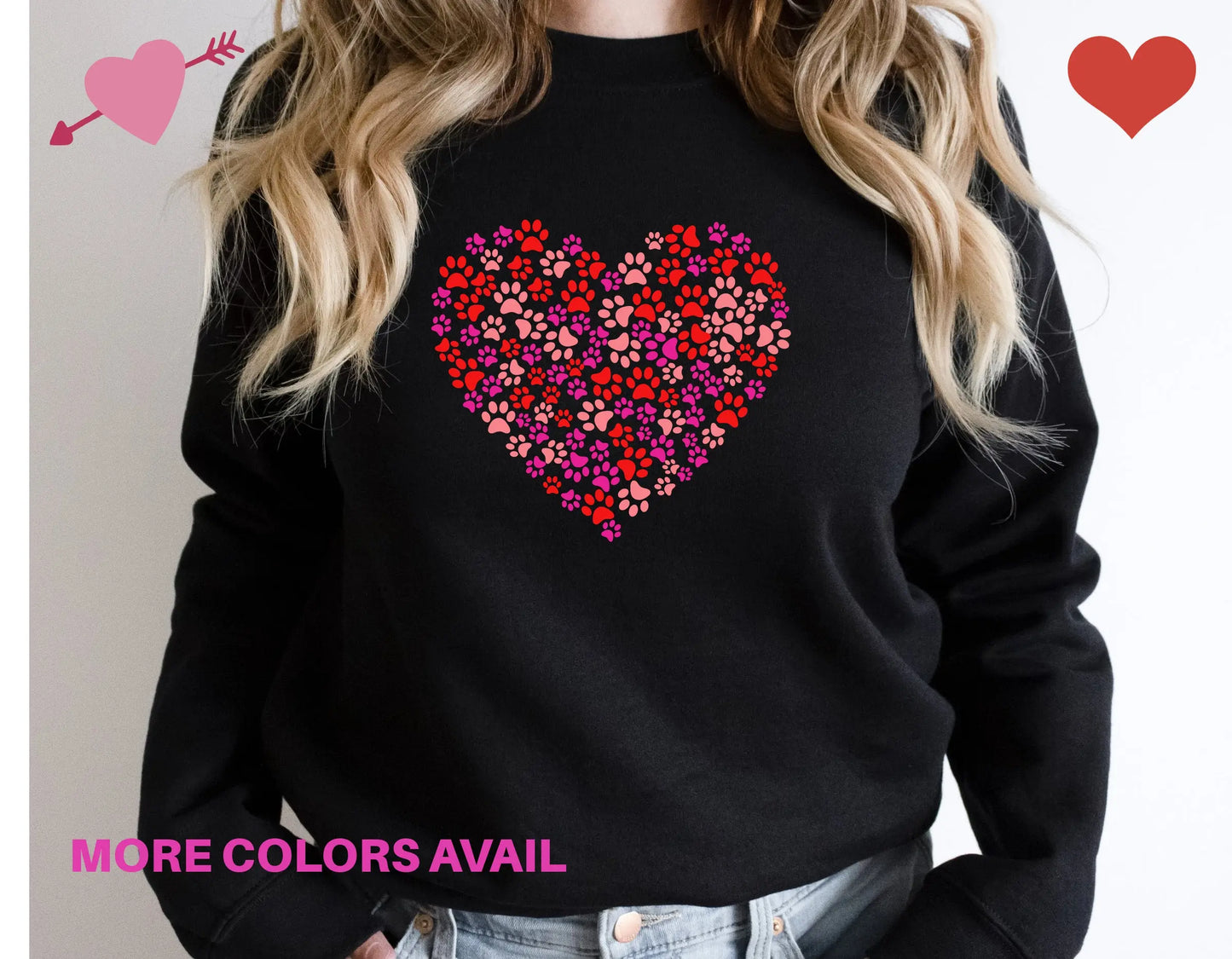 Valentine Paw Heart Dog Lover Sweatshirt Hunter K9