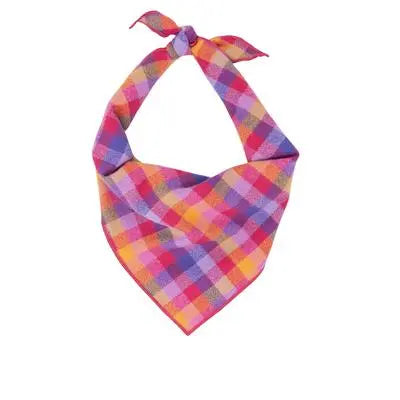 Valentines Day Dog Bandana | Pink Plaid Bandana, Pink, Blue, Orange Hunter K9