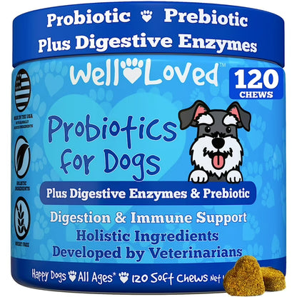 Well Loved Probiotics for Dogs, Dog Probiotics and Digestive Enzymes Supplement