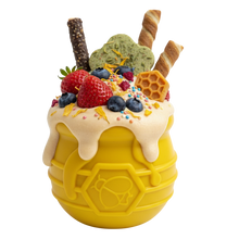 Honey Pot Dog eCup Treat Dispenser | Durable PUP-X Rubber Enrichment Toy | USA Made