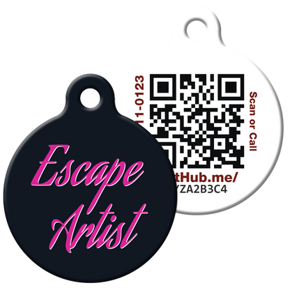 PetHub QR ID Pet Tag - Escape Artist