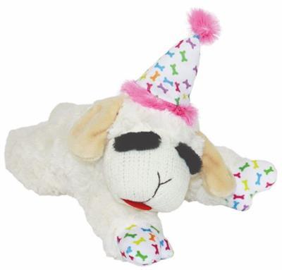Birthday Pink Lamb Chop Dog Toy, 10.5" - Bark & Beyond