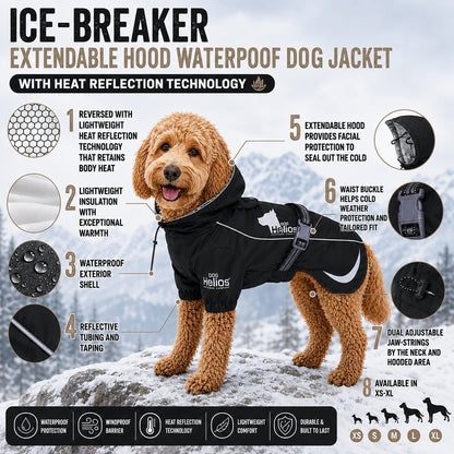 Dog Helios 'Ice-Breaker' Extendable Hooded Dog Coat w/ Heat Reflective Technology