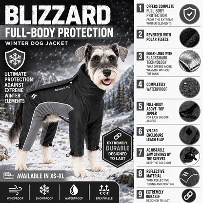Dog Helios ® Blizzard Full-Bodied Adjustable and 3M Reflective Dog Jacket