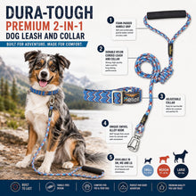 Dog Helios ® 'Dura-Tough' 2-in-1 Reflective Adjustable Fashion Dog Leash and Collar