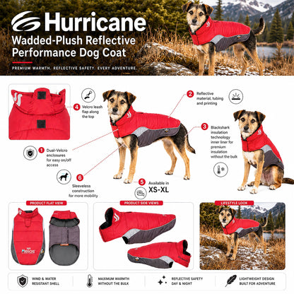 Dog Helios ® Hurricane-Waded Plush 3M Reflective Insulated Winter Dog Coat