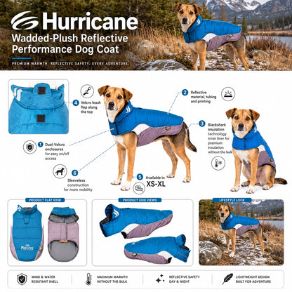 Dog Helios ® Hurricane-Waded Plush 3M Reflective Insulated Winter Dog Coat