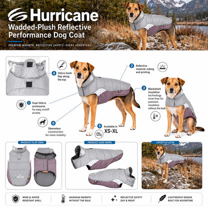 Dog Helios ® Hurricane-Waded Plush 3M Reflective Insulated Winter Dog Coat