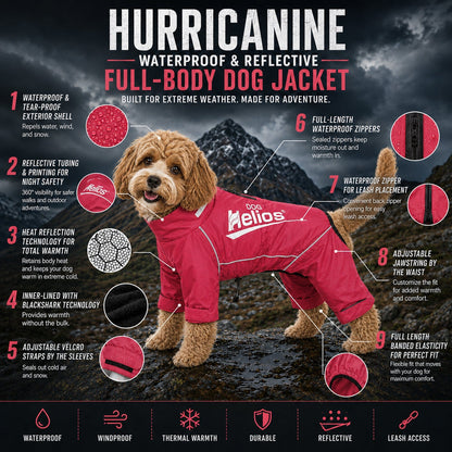 Dog Helios ® 'Hurricanine' Waterproof and Reflective Full Body Dog Coat