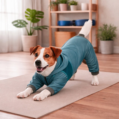 Dog Helios ® 'Namastail' Lightweight 4-Way-Stretch Yoga Performance Dog Tracksuit Hoodie