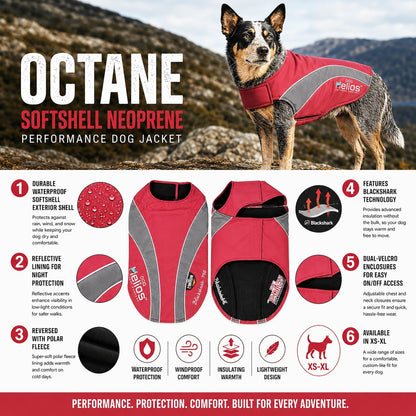 Dog Helios ® Octane Reflective Soft-Shell Neoprene Performance Dog Coat