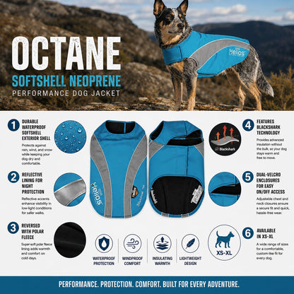 Dog Helios ® Octane Reflective Soft-Shell Neoprene Performance Dog Coat