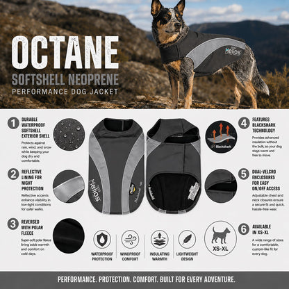 Dog Helios ® Octane Reflective Soft-Shell Neoprene Performance Dog Coat