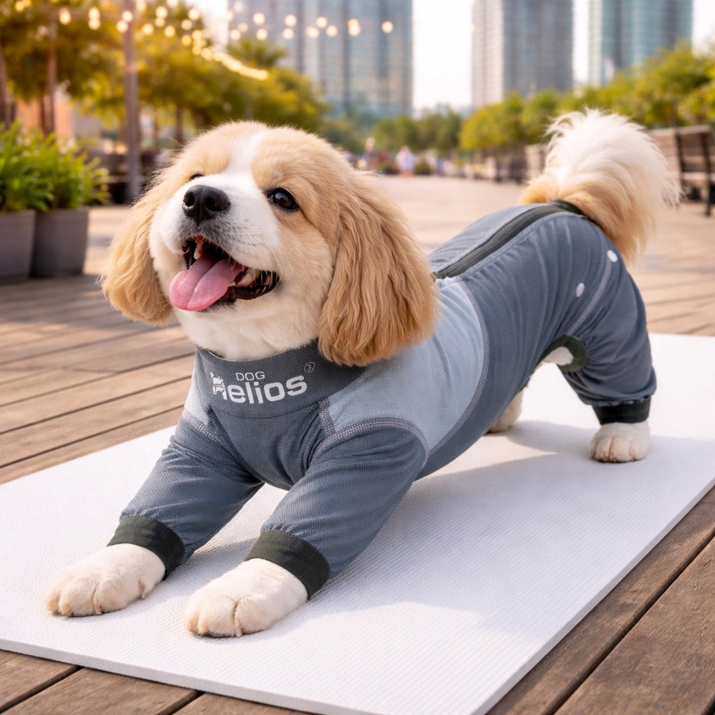 Dog Helios ® 'Tail Runner' Lightweight 4-Way-Stretch Breathable Yoga Dog Tracksuit