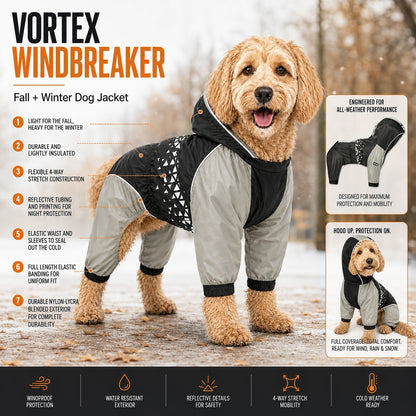 Dog Helios 'Vortex' Full Bodied Waterproof Windbreaker Dog Jacket
