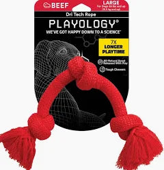 Playology Dri-Tech Rope Dog Toy – Beef Scented Large: 35+ lbs