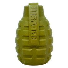Grenade Shaped eDispenser Durable Dog Chew Toy & Treat Dispenser - Army Green