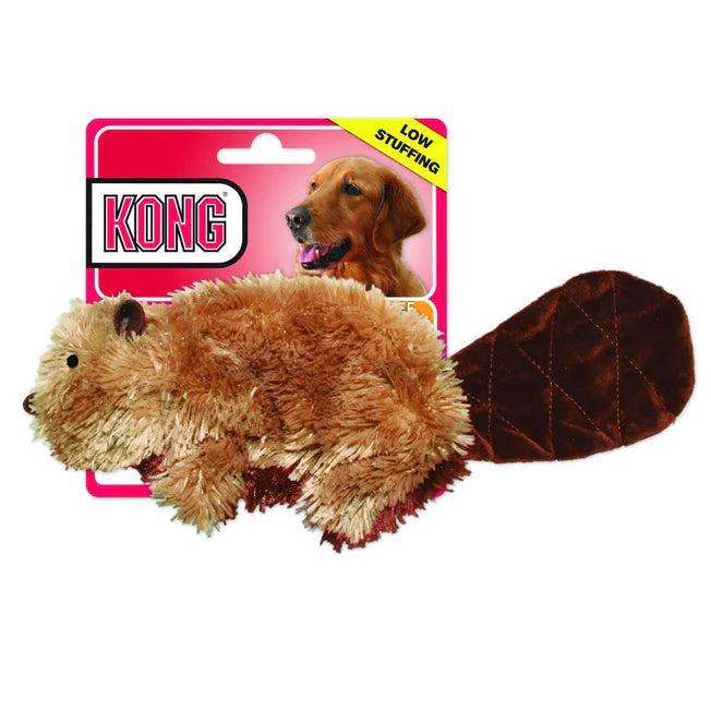 KONG Beaver Plush Low Stuffing Dog Toy