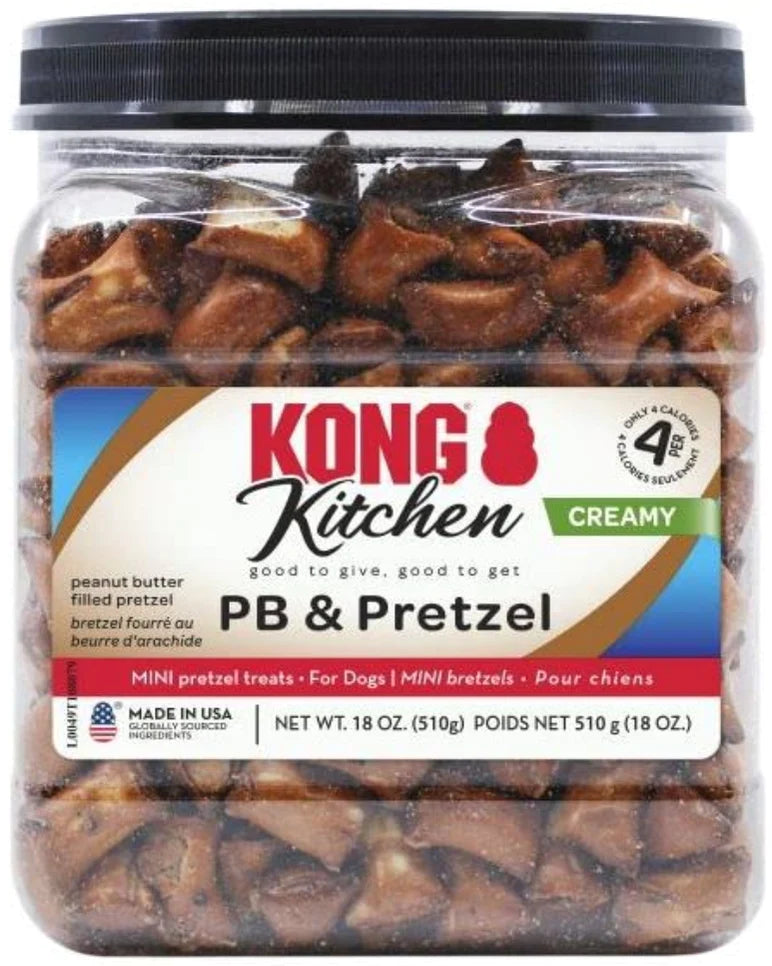 KONG Kitchen Creamy PB and Pretzel Dog Treats 18oz