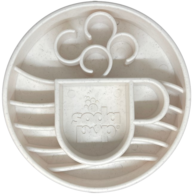 Java eBowl deep slow feeder dog bowl by SodaPup, with a square design, made for enrichment and slow feeding.