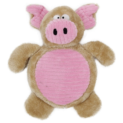 Pet Life ® 2-piece Dual Squeaker and Plush Animal Dog Toy Set