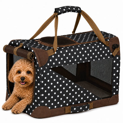 Pet Life ® '360° Vista View' Zippered Soft Folding Collapsible Durable Metal Framed Pet Dog Crate House Carrier