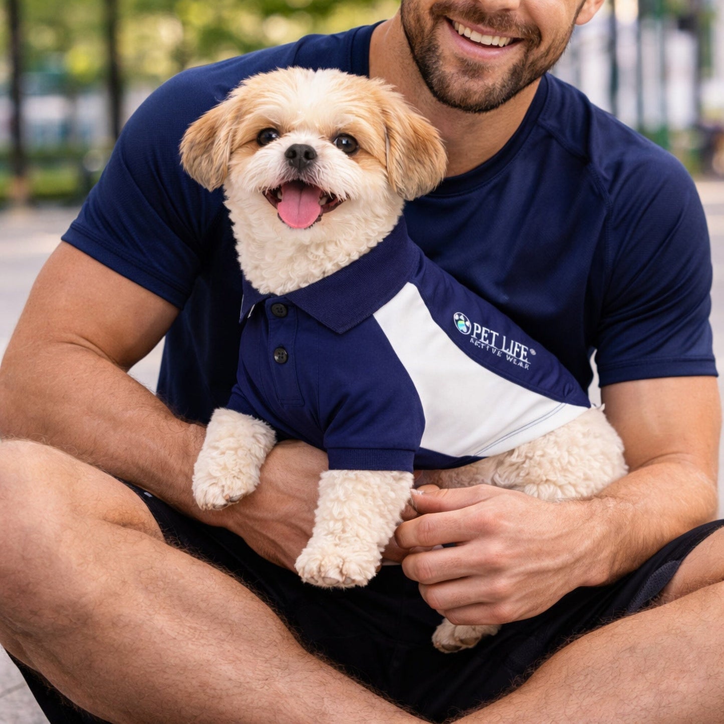 Pet Life ® Active 'Barko Pawlo' Relax-Stretch Quick-Drying Performance Dog Polo T-Shirt