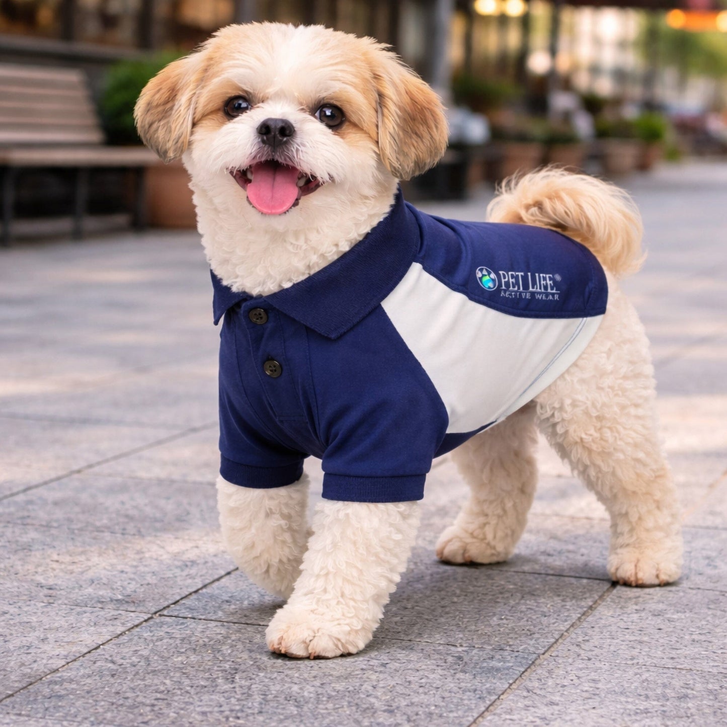 Pet Life ® Active 'Barko Pawlo' Relax-Stretch Quick-Drying Performance Dog Polo T-Shirt