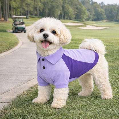 Pet Life ® Active 'Barko Pawlo' Relax-Stretch Quick-Drying Performance Dog Polo T-Shirt