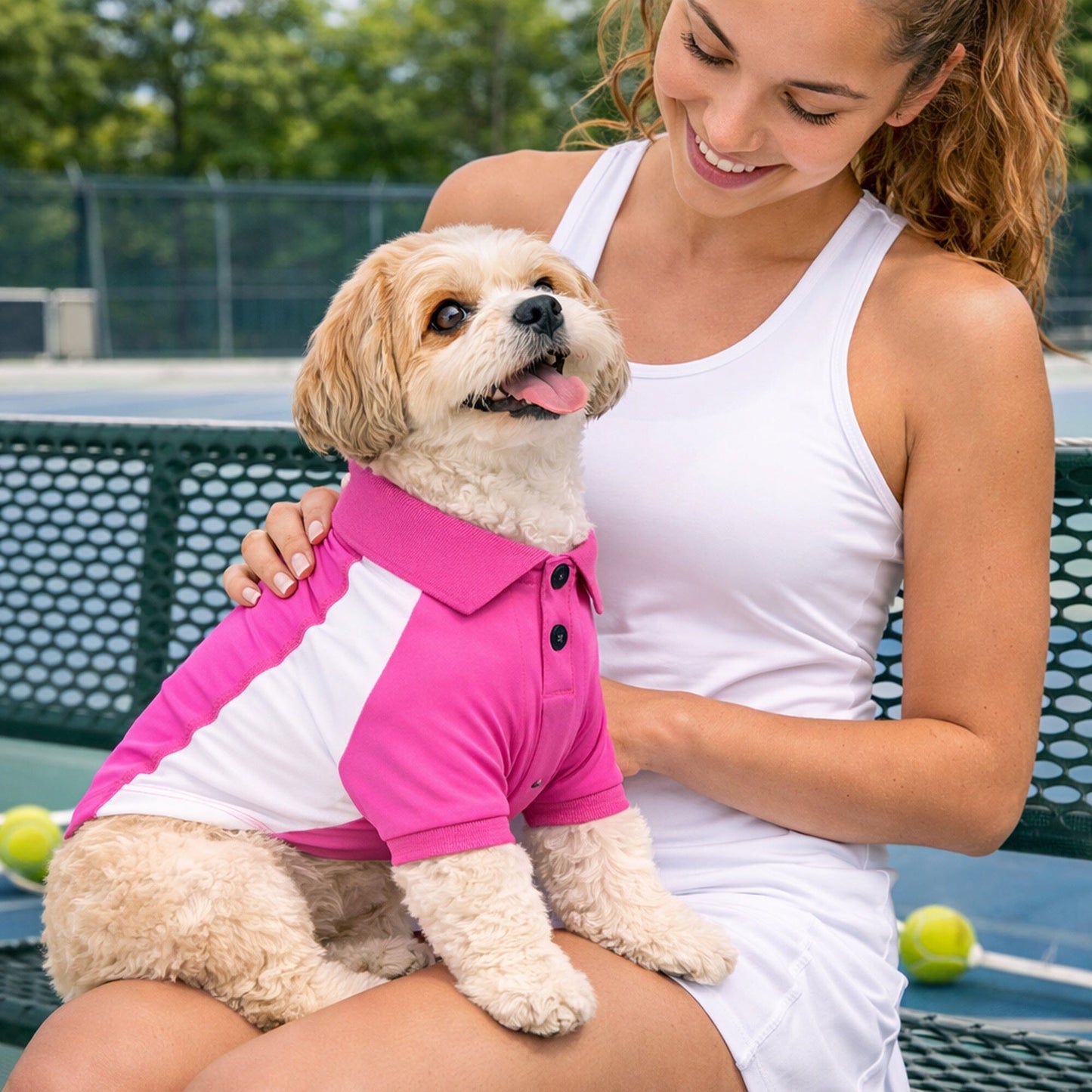 Pet Life ® Active 'Barko Pawlo' Relax-Stretch Quick-Drying Performance Dog Polo T-Shirt
