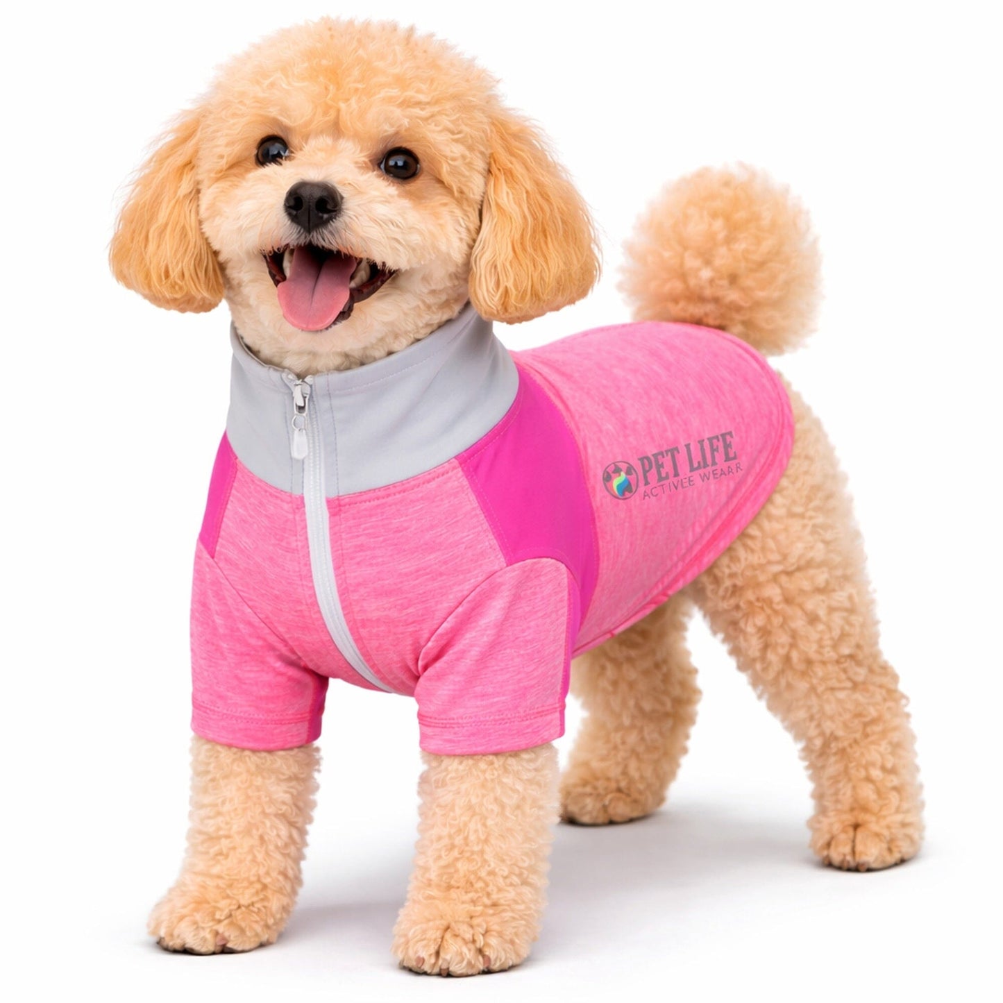 Pet Life ® Active 'Chewitt Wagassy' 4-Way-Stretch Yoga Fitness Long-Sleeve Dog T-Shirt