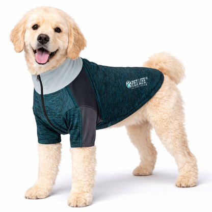 Pet Life ® Active 'Chewitt Wagassy' 4-Way-Stretch Yoga Fitness Long-Sleeve Dog T-Shirt