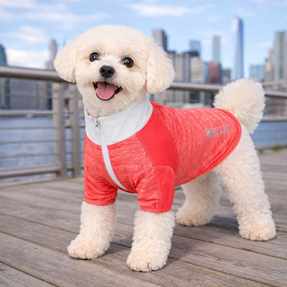 Pet Life ® Active 'Chewitt Wagassy' 4-Way-Stretch Yoga Fitness Long-Sleeve Dog T-Shirt