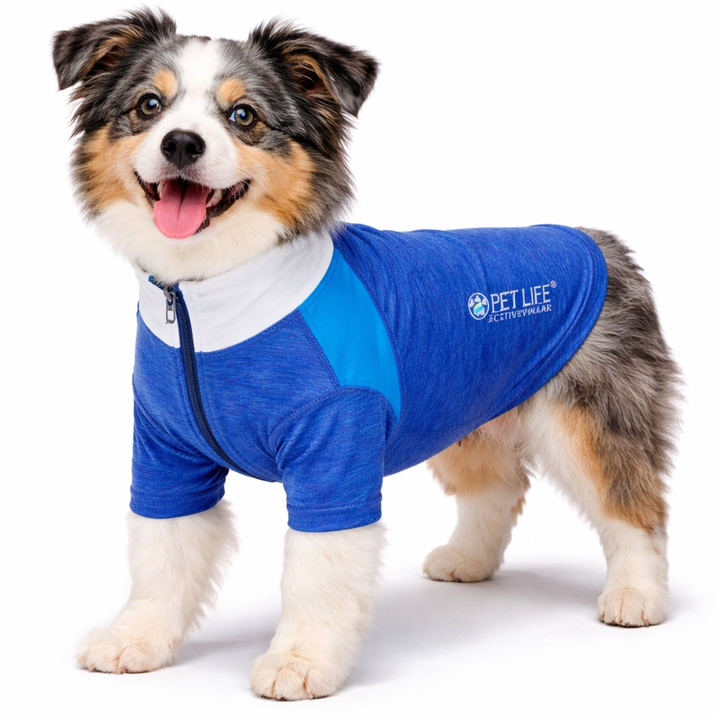 Pet Life ® Active 'Chewitt Wagassy' 4-Way-Stretch Yoga Fitness Long-Sleeve Dog T-Shirt