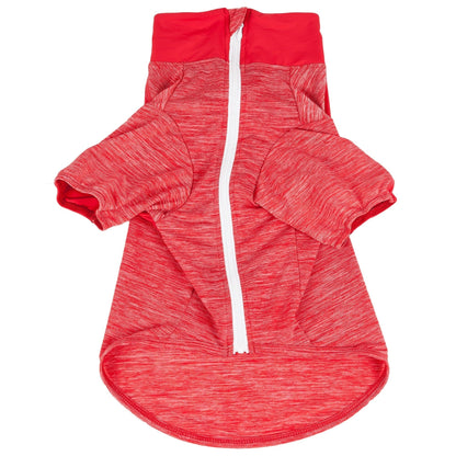 Pet Life ® Active 'Chewitt Wagassy' 4-Way-Stretch Yoga Fitness Long-Sleeve Dog T-Shirt