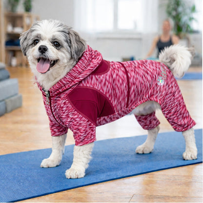 Pet Life ® Active 'Downward Dog' 4-Way-Stretch Fitness Yoga Dog Tracksuit Hoodie