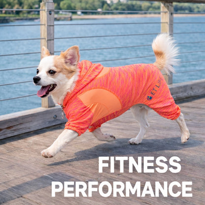 Pet Life ® Active 'Downward Dog' 4-Way-Stretch Fitness Yoga Dog Tracksuit Hoodie
