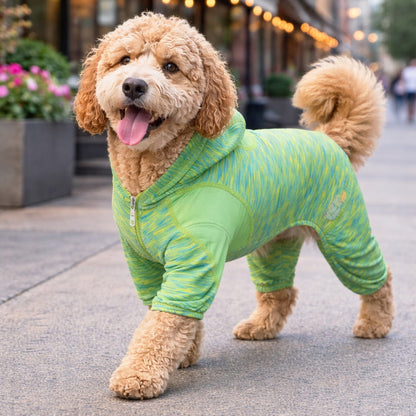Pet Life ® Active 'Downward Dog' 4-Way-Stretch Fitness Yoga Dog Tracksuit Hoodie