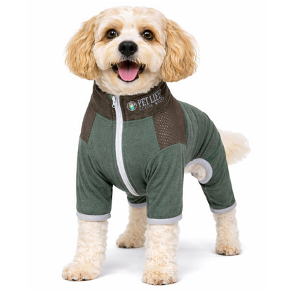 Pet Life ®  Active 'Embarker' 4-Way Stretch Fitness Yoga Full Body Dog Tracksuit