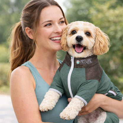 Pet Life ®  Active 'Embarker' 4-Way Stretch Fitness Yoga Full Body Dog Tracksuit