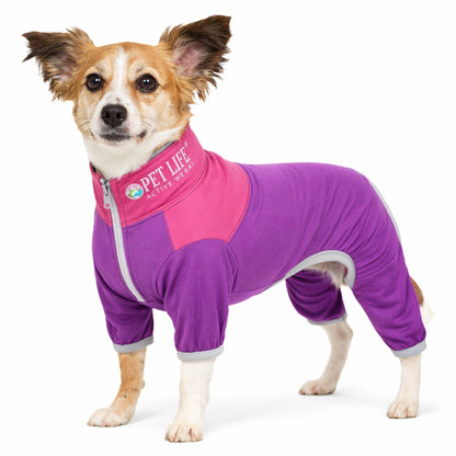 Pet Life ®  Active 'Embarker' 4-Way Stretch Fitness Yoga Full Body Dog Tracksuit