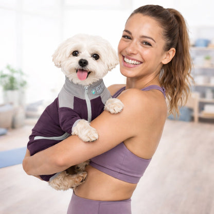 Pet Life ®  Active 'Embarker' 4-Way Stretch Fitness Yoga Full Body Dog Tracksuit